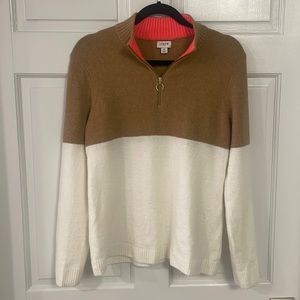 J. Crew factory color block zip front quarter zip gently worn